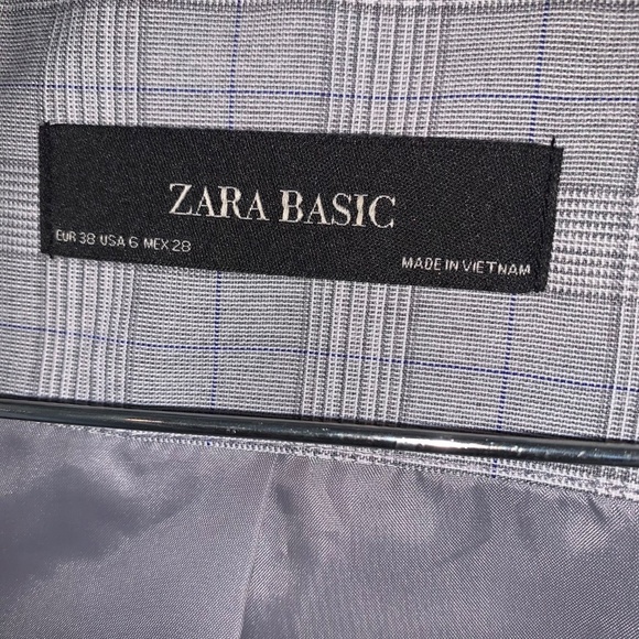 Zara Checkered Blazer Grey 6 - Picture 5 of 11